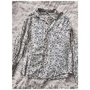 Forever 21 Glasses Print Blouse